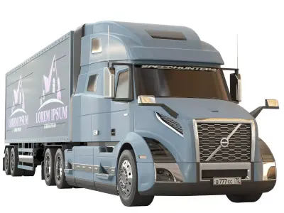 Volvo VNL Vinyl 760 Blue Tractor Truck 3D model