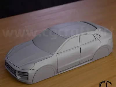  Porsche Cayenne simplified decorative model 3D print model
