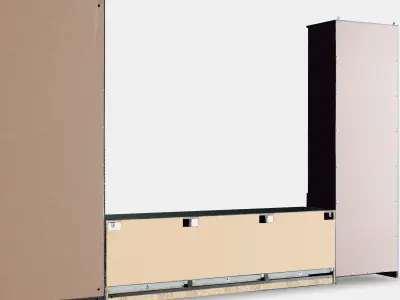 BRIMNES TV storage combination-glass doors 1 Low-poly 3D model