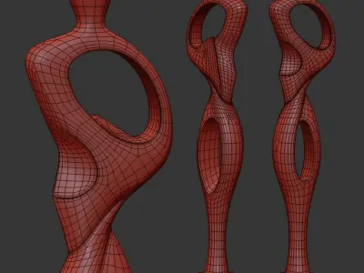 Contour Modern Figure Floor Sculpture 3D model
