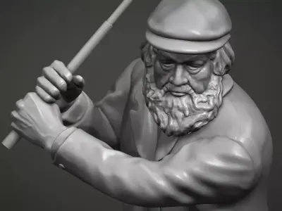 Old Tom Morris Sculpture - Old Golfer 3D print model