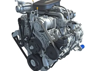 Duramax Diesel V8 Turbo Engine 3D model