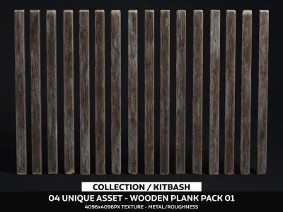 Wooden Plank Pack Vol 01 Low-poly 3D model