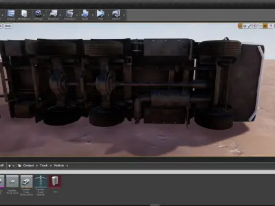 UE4 Truck Vehicle Rigged Low-poly 3D model
