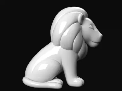 Lion Sculpture 3D print model 7