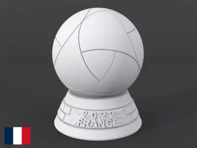Al Rihla Cup - France version - ball and base 3D print model