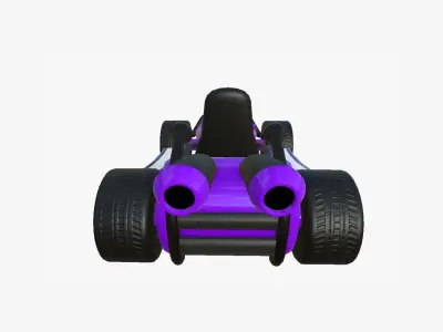 Cartoon Kart I04 Purple - Vehicle Racing Design Low-poly 3D model