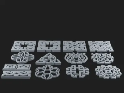 Celtic ornament pack 2 model 3D model