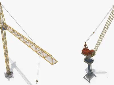 Cranes Pack Low-poly 3D model