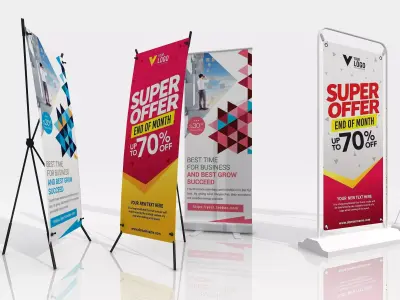 Banner Roll-up Stand 3D model