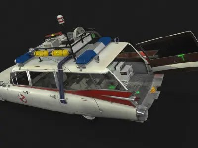 Cadillac meteor miller - ecto1 Low-poly 3D model