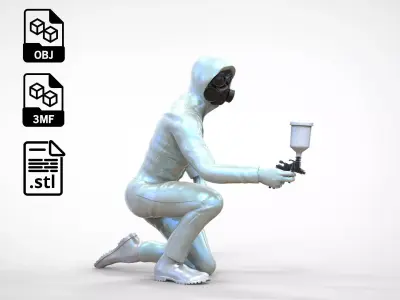 N2 Car Painter Painting with Paint Spray 3D print model