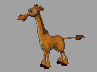 giraffe cartoon 3d model 3D model
