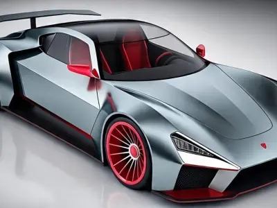 Futuristic Speedster Low-poly 3D model