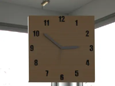 Clock wooden on wall Free 3D model purchase