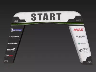 Start Finish CheckPoint Low-poly 3D model