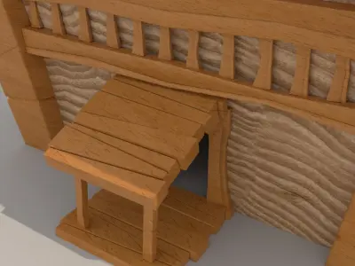 Small Wooden Forest Hut Free low-poly 3D model