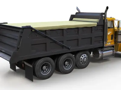 Freightliner Classic dump truck Low-poly 3D model