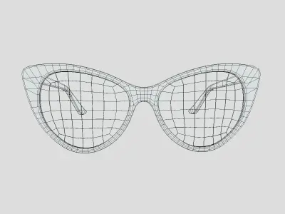 Cat Eye Glasses Low Poly Low-poly 3D model