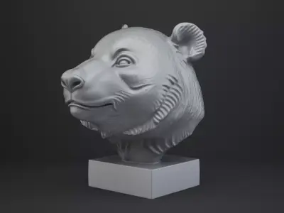 Panda Bust - Animal Figurine 3D print model