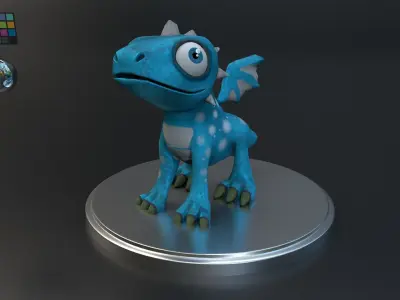 Cartoon Dragon Low-poly 3D model purchase