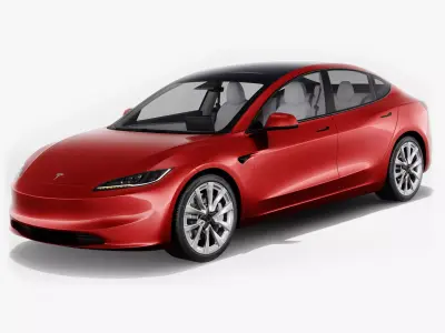 Tesla Model 3 2024 with interior 3D model