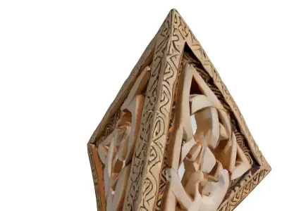 Carved Celtic Triquetra Ornament Low-poly 3D model