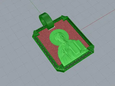 Christ Pantocrator Pendant 30774 3D print model