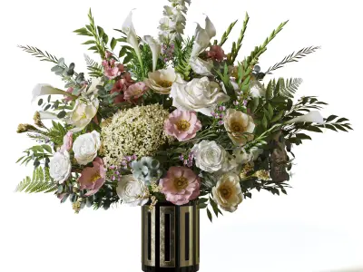 Flower Set 084 big bouquet 3D model