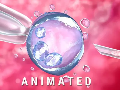  Artificial insemination - glass needle fertilizing a female egg 3D model