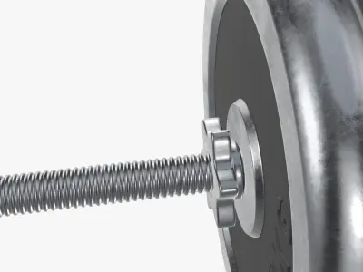 Weight bar straight with weights 3D model