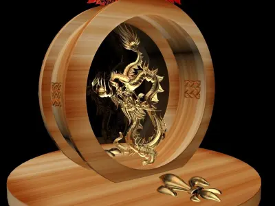 Chinese Dragon Statue 3D model
