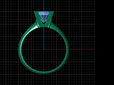 STL 3DM Print Ready Women Diamond Ring Lightweight Printable  3D print model 127