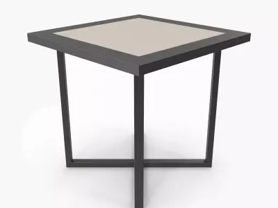 Table black metall and beige top 3D model
