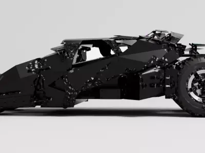 Batmobile Low-poly 3D model