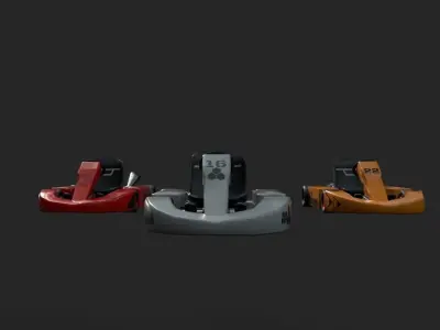 Kart Model pair of racing cars Low-poly 3D model
