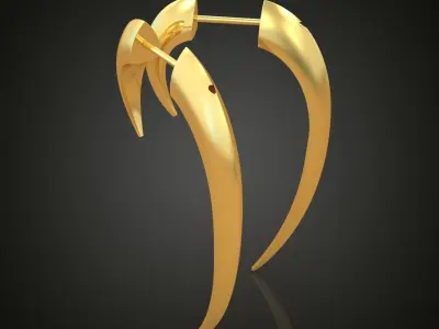 Earring 3D model 3D printable model 0001-8ol 3D print model