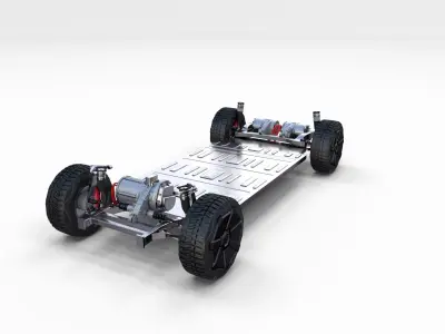 Tesla Cybetruck with Interior and Chassis Pack 3D model
