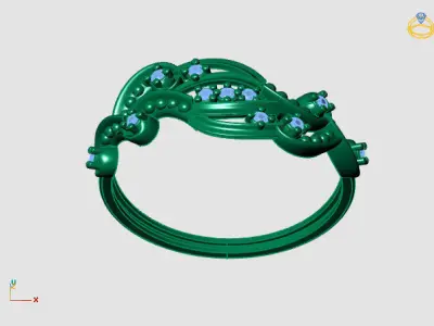 Women Ring Diamond Stone STL 3DM Lightweight Printable 3D print model 41