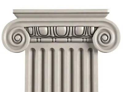 Pilaster Columns Classical with cannelure Ionic 3D model