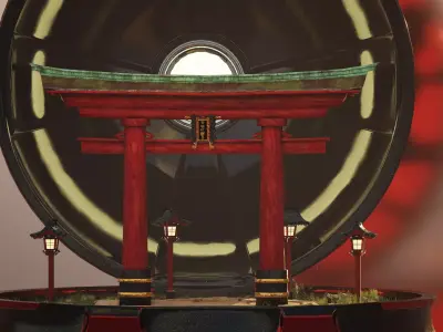 Japanese Torii Low-poly 3D model