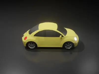 Volkswagen Beetle 2000 3D low poly model Low-poly 3D model