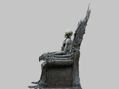 Fantasy Alien Scifi Throne Low-poly 3D model