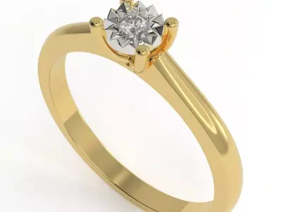 Illusion ring with 2 parts 3D print model