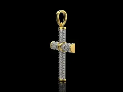 Cross with gems model 664 3D print model