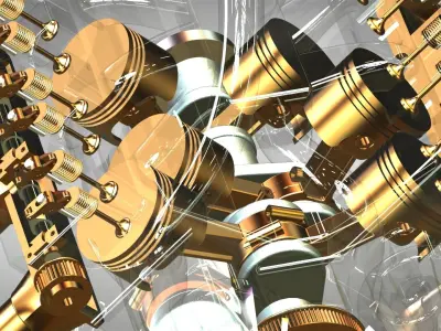 Engine V6 3D model