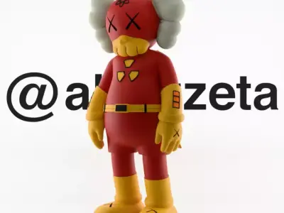 Kaws Radioactive Man Textured Low-poly 3D model