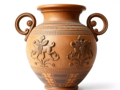 Classic Terracotta Vase model pack Low-poly 3D model