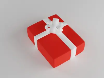 Gifts set orange and gift box Low-poly 3D model