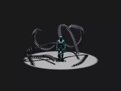 detailed human with claws  Free low-poly 3D model